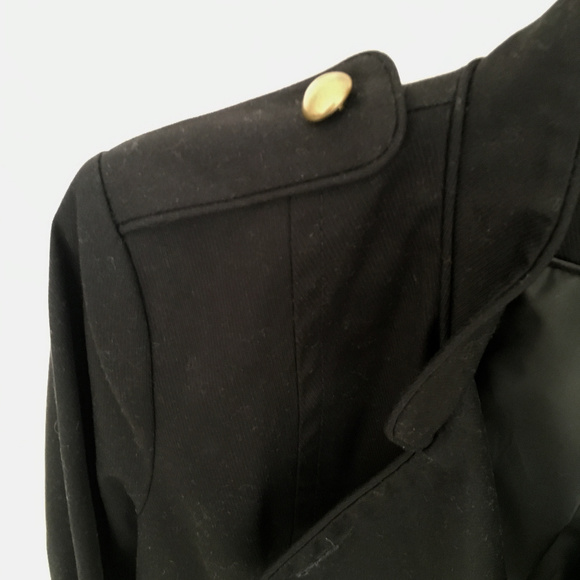 Black Military Jacket with Brass Buttons - Picture 7 of 7
